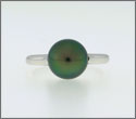 Bague 1 perle ronde cat. AB 9,35 mm or gris 18K (bapwx10054)