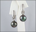 Boucles d'oreilles 2 perles rondes cat A 10,30 et 10,10mm et or gris 18K (bopwx10175)