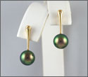 Boucles d'oreilles 2 perles rondes cat. A 8,5 et 8,55mm or 18K et 2 diamants poids total 0,01ct GVS (bopys10025)