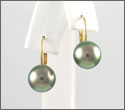 Boucles d'oreilles 2 perles rondes cat. B et BC 9,80 et 9,90 mm et or jaune 18K (bopyx10156)