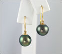 Boucles d'oreilles 2 perles rondes cat. C et D 10,25 mm et or 18K (bopyx10173)