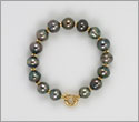 Bracelet fait main 15 perles cerclées 10,05 à 11,3mm cat A B C or jaune 18 K (brpyx10009) collier assorti copyx10006