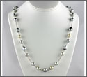 Parure faite main : argent (copsx10181) Perles semi-baroques de 8 à 9,5 mm Collier : 25 perles Bracelet : 10 perles