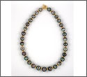 Collier fait main 31 perles cerlées cat AB 11 à 13,40 mm et or jaune 18K 43cm (copyx10006) bracelet assorti brpyx10009